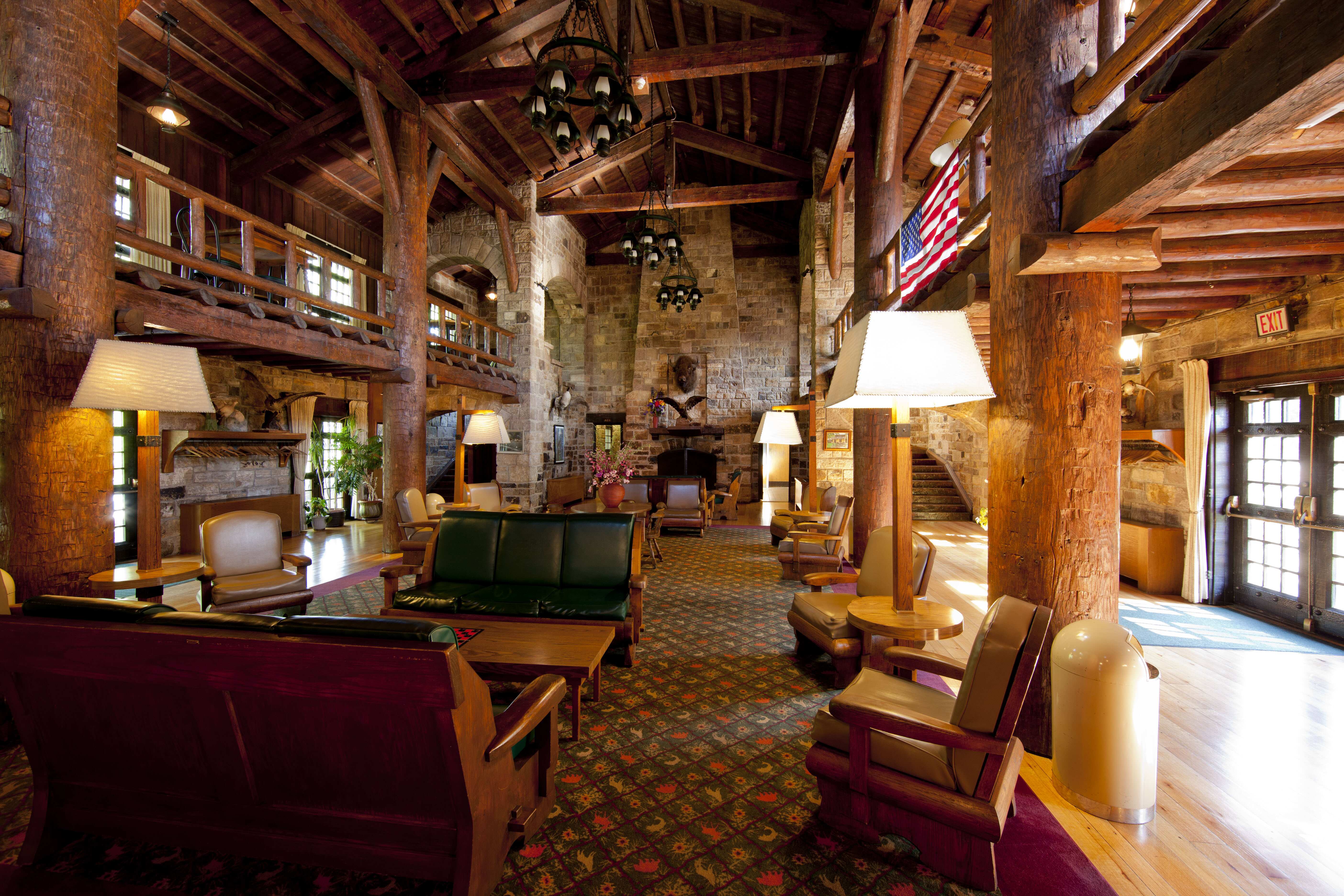 Interior of a hotel reception area