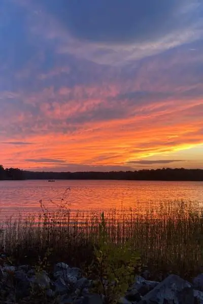 Sunset over a lake