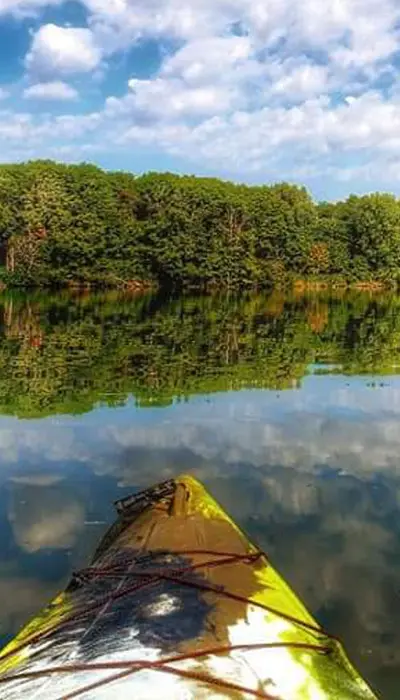 Kayaking on a lake