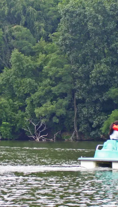 People on peddle boats