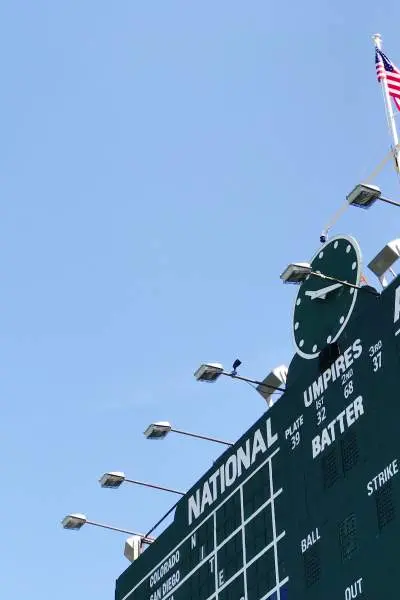 Part of the scoreboard at wrigley field the chicago cubs